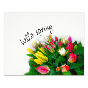 fett-rote und gelbe Tulpen Fotodruck