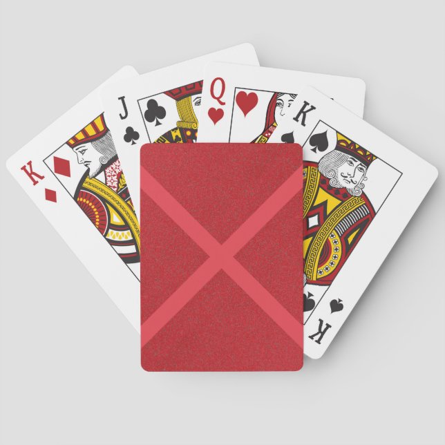 Fett rote X-Muster-Karten - Anpassbar Spielkarten (Rückseite)