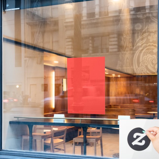 Fett roter Hintergrund Fensteraufkleber (Café-Fenster)