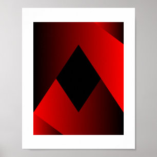 Fett roter und schwarzer geometrischer Rahmen Poster