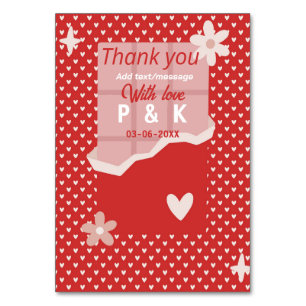 Fett rotes Herz Liebe Design - Perfekt für kundens Tischnummer