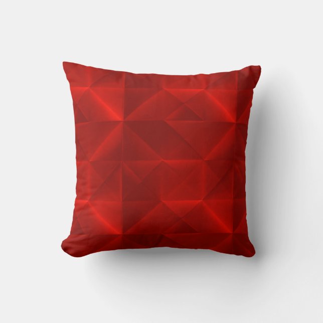 Fett rotes Origami-Muster Kissen (Vorderseite)