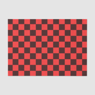 Fett rotes und schwarzes kariertes Musterdesign Seidenpapier