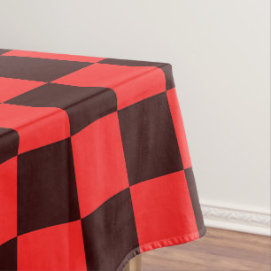 Fett rotes und schwarzes kariertes Musterdesign Tischdecke