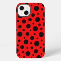 Fett rotes und schwarzes Polka-Punkt-Muster-Design