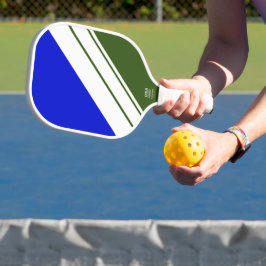 Fett Royal Blue Forest Green White Racing Streifen Pickleball Schläger