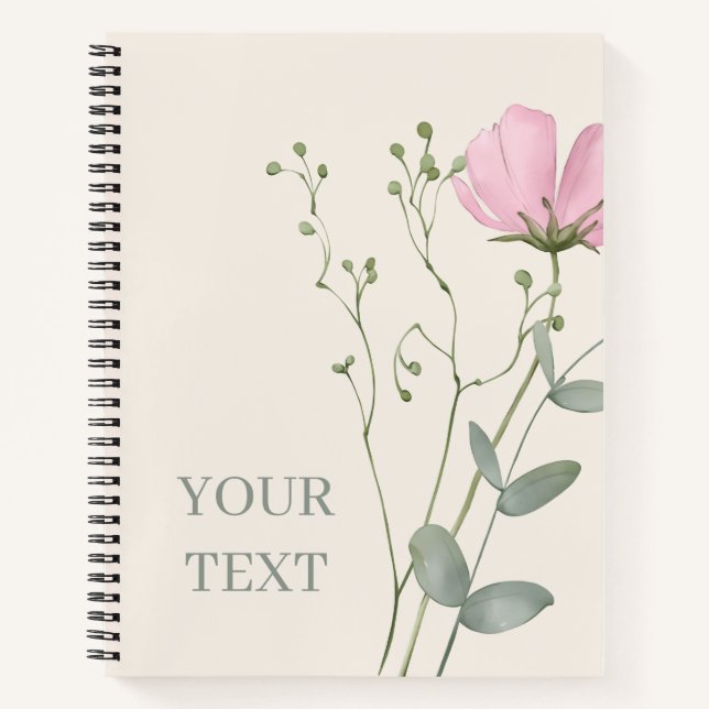 Fett Sans Serif Minimal Notizbuch Journal | botani (Vorderseite)