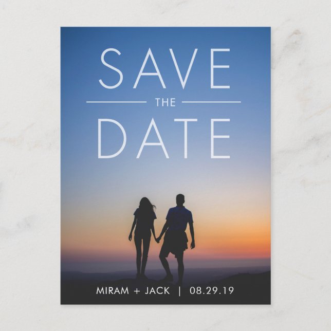 Fett Save the Date Postkarte (Vorderseite)
