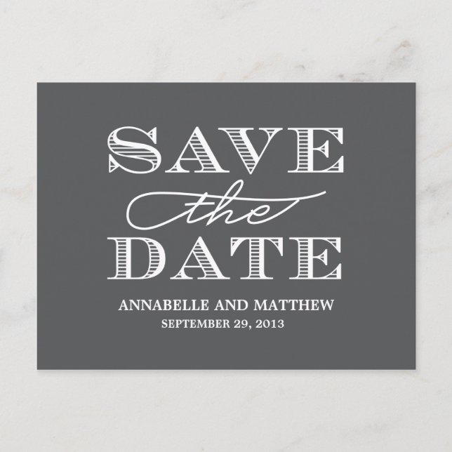 Fett Save the Date Postkarte (Vorderseite)