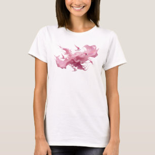 Fett & schöne rosa abstrakte Vögel Trendy Tee