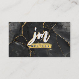 Fett Schwarz & Gold Marmor Moderne Visitenkarte