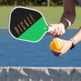 Fett schwarz-grün-gelbe Diagonals Spaß Sporty Mott Pickleball Schläger