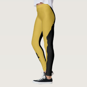 Fett schwarz mit metallischem Gold einzigartiger S Leggings
