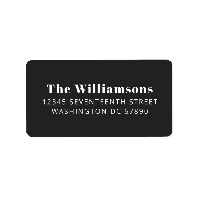 Fett Schwarz Moderne Typografie Custom Rücksendead Adressaufkleber (Vorne)