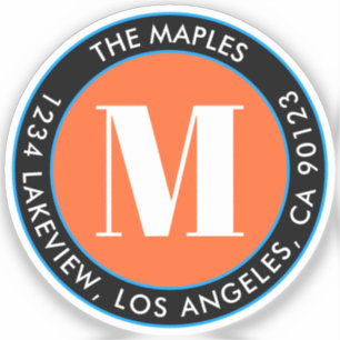 Fett Schwarz Orange Blau Transparent Aufkleber