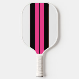 Fett Schwarz Rosa Racing Streifen Weiß Hintergrund Pickleball Schläger
