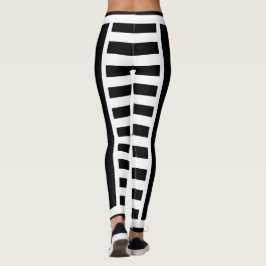 Fett schwarz und weiß gestreift leggings
