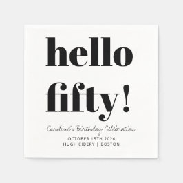 Fett Schwarz und Weiß Moderne 50. Geburtstag Custo Serviette