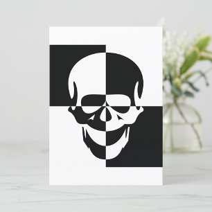 Fett Schwarz-Weiß-optische Illusion Skull-Design Einladung