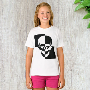 Fett Schwarz-Weiß-optische Illusion Skull-Design T-Shirt