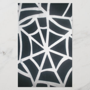 Fett Schwarz-Weiß-Spider-Webgeometrie Briefpapier
