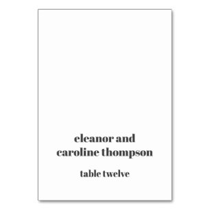Fett Schwarz-weiße Retro Custom Wedding Platzkarte Tischnummer