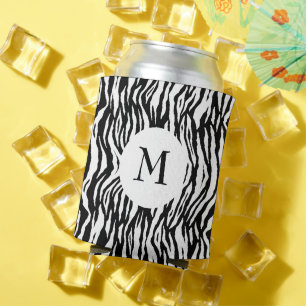 Fett Schwarz-weißes Zebra-Druckmuster Cooles Monog Dosenkühler