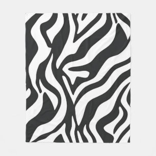 Fett schwarz weißes Zebrastreifen-Wildtier-Muster Fleecedecke