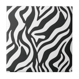 Fett schwarz weißes Zebrastreifen-Wildtiermuster Fliese