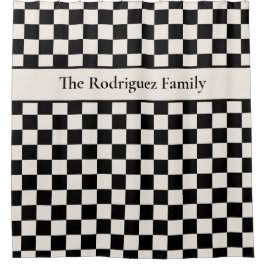 Fett schwarze Creme Prüfmuster mit Namen Duschvorhang