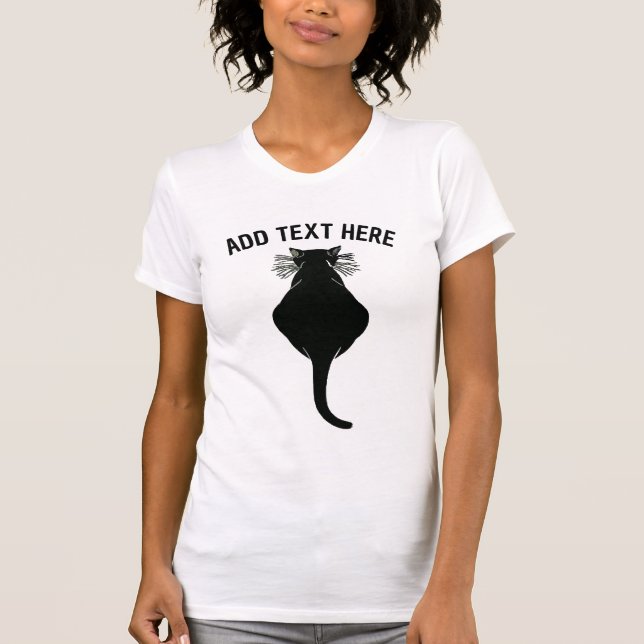 Fett schwarze Katze Zurück, Text bearbeiten T - Sh T-Shirt (Vorderseite)