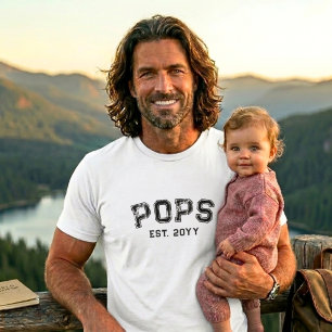 Fett schwarze Universitäts-Pops-Opa-Nickname-Jahr T-Shirt