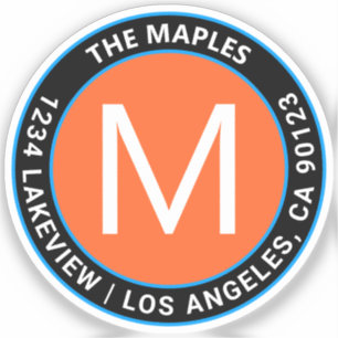 Fett Schwarzer Orangenblauer Rundtext transparen Aufkleber