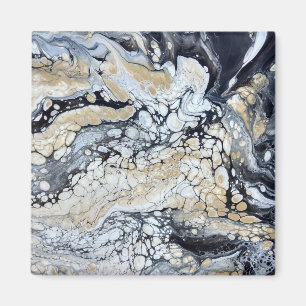 Fett Schwarzes Gold und Weiß Magnet