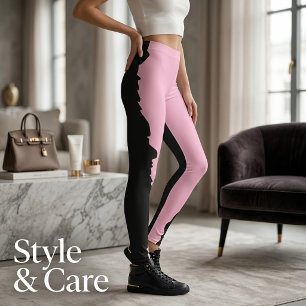 Fett-schwarzes mit weichem Rosa einzigartiger Stil Leggings