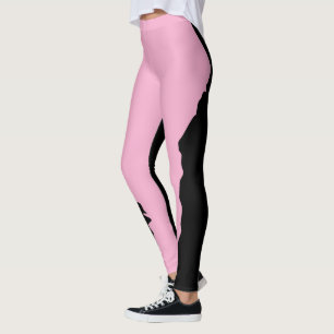 Fett-schwarzes mit weichem Rosa einzigartiger Stil Leggings