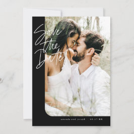 Fett Schwarzes, modernes Foto mit abgerundeten Kan Save The Date