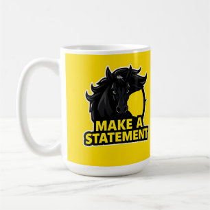 Fett Schwarzes Pferd mit Motivierend Text Kaffeetasse