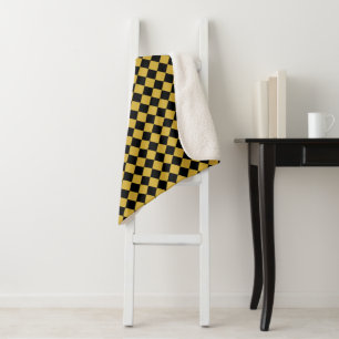 Fett schwarzes und M goldenes Chevron-Muster Klass Sherpadecke