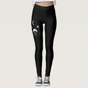 Fett Schwarzes und Weißes Auge Boho Leggings