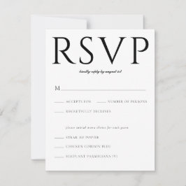 Fett Serif Classic UAWG Insert-Karte RSVP Karte