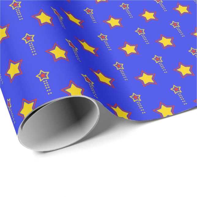 Fett Shooting Star Celebration Geschenkwrap Geschenkpapier (Rolleneckpunkt)