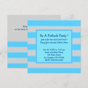 Fett Simple Strips Türkise Potluck Party Einladung