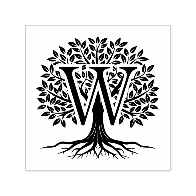 Fett Single Initial Over Tree of Life #2 Permastempel (Design)