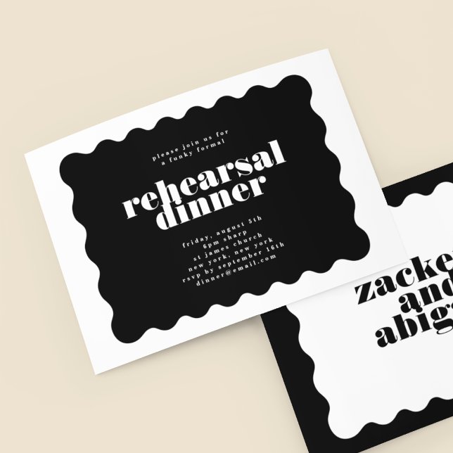 Fett skaliert Border Schwarz-weiß Probe Dinner Einladung (Von Creator hochgeladen)