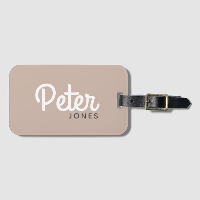 Fett-Skriptname Moderne einfache Taube Gepäckanhänger (Vorderseite (Horizontal))