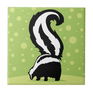 Fett-Skunk-Illustration mit grünen Punkten Fliese