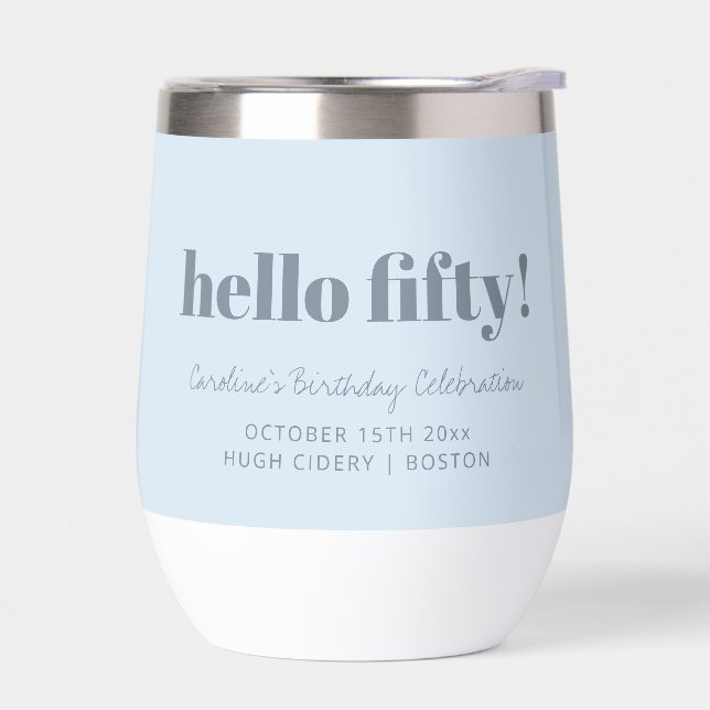 Fett Soft Blau Modern 50. Geburtstag Custom  (Links)
