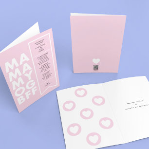 Fett Spaß bearbeitbares Ticket Text Rosa Muttertag Karte