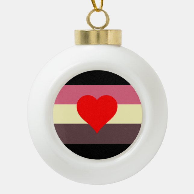 Fett-Stolperflagge Keramik Kugel-Ornament (Vorderseite)
